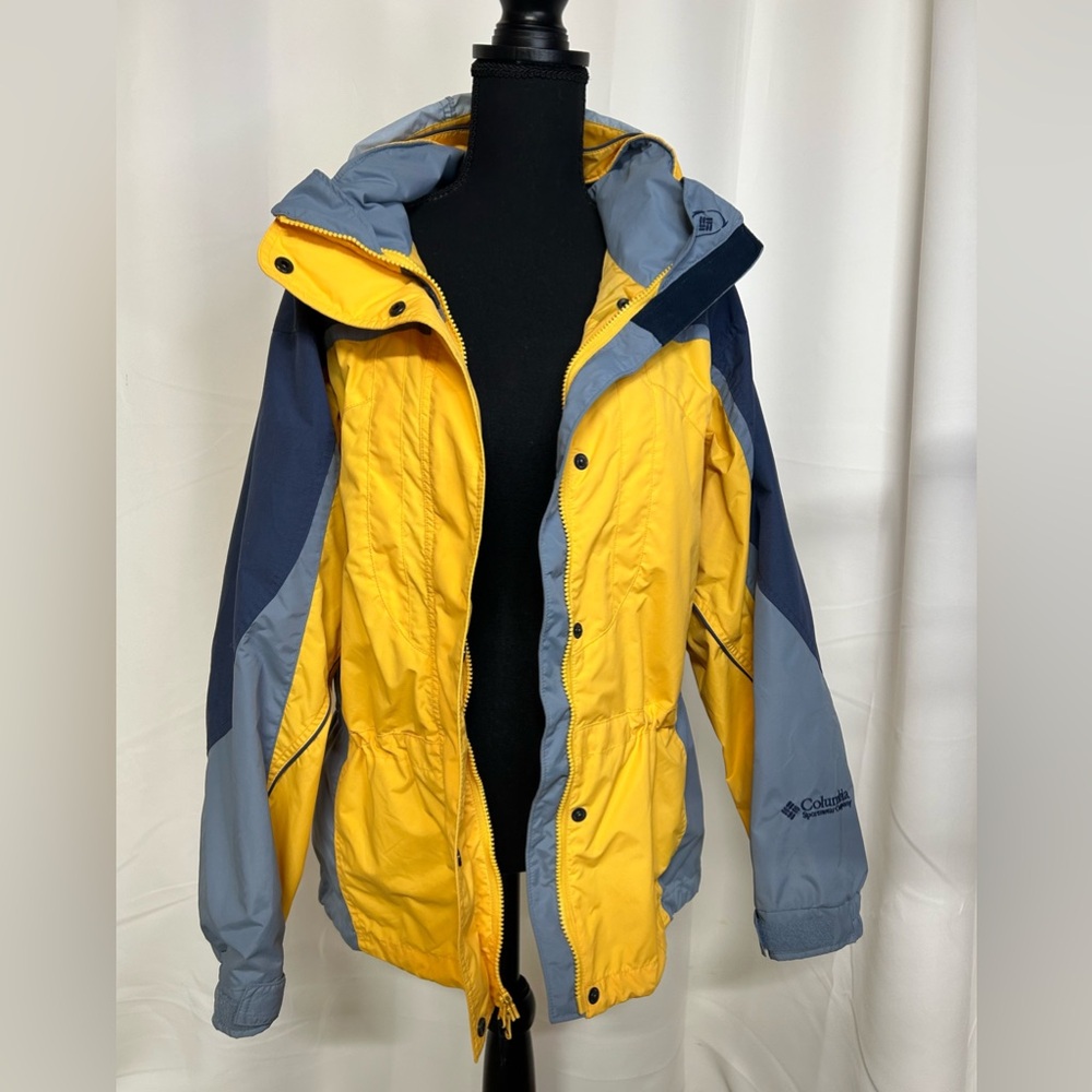 Columbia Sportswear Women’s Interchange Yellow Zip Up Waterproof Coat-Small